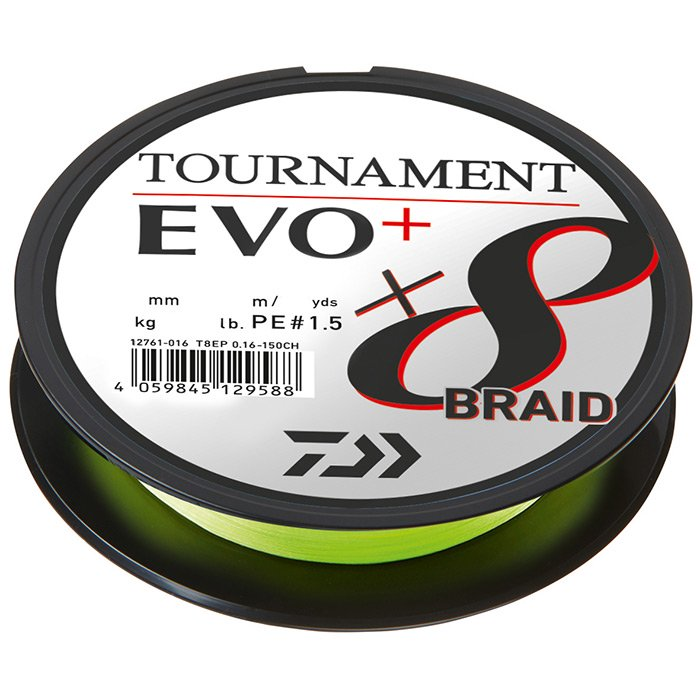 Daiwa Tournament X8 Braid EVO+ 0,26 Mm 19,8 Kg 135 Meter CH 3 Daiwa Tournament X8 Braid EVO+ 0,26 Mm 19,8 Kg 135 Meter CH