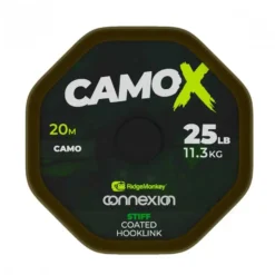 Ridge Monkey Connexion CamoX Stiff Coated Hooklink 25 Lbs 20 Meter