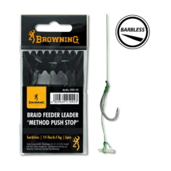 Browning Braid Feeder Leader Method Push Stop Größe 6 0,12 Mm 6,4 Kg 10 Cm 3 Stück