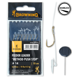 Browning Feeder Leader Method Push Stop Größe 14 0,22 Mm 4,5 Kg 10 Cm 8 Stück