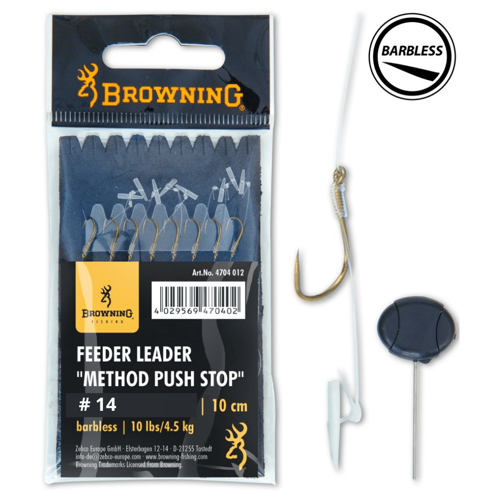 Browning Feeder Leader Method Push Stop Größe 14 0,22 Mm 4,5 Kg 10 Cm 8 Stück 3 Browning Feeder Leader Method Push Stop Größe 14 0,22 Mm 4,5 Kg 10 Cm 8 Stück