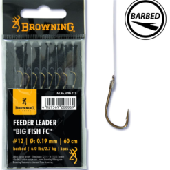 Browning Feeder Leader Big Fish Fluorocarbon Größe 12 0,19 Mm 2,7 Kg 60 Cm 5 Stück