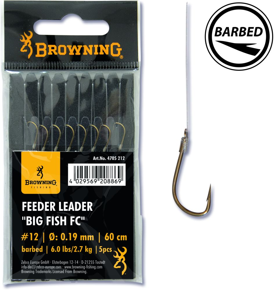 Browning Feeder Leader Big Fish Fluorocarbon Größe 12 0,19 Mm 2,7 Kg 60 Cm 5 Stück 3 Browning Feeder Leader Big Fish Fluorocarbon Größe 12 0,19 Mm 2,7 Kg 60 Cm 5 Stück
