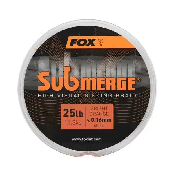 Fox Submerge High Visual Sinking Braid Bright Orange Ø0,16mm 25lb 600m 3 Fox Submerge High Visual Sinking Braid Bright Orange Ø0,16mm 25lb 600m